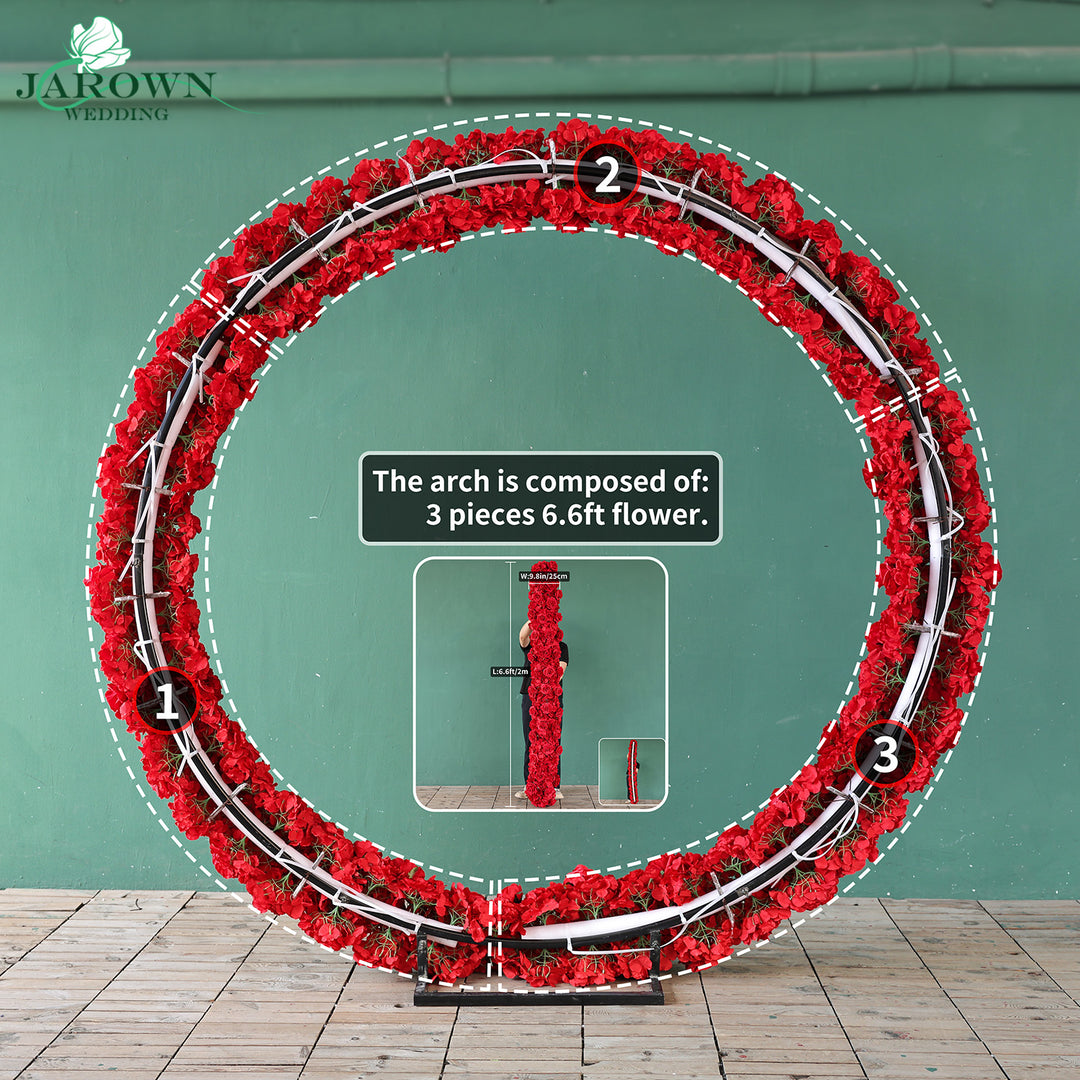 Round Flower Arch in Red