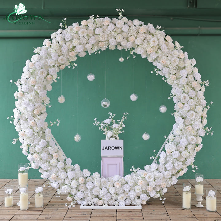 Round Flower Arch in White