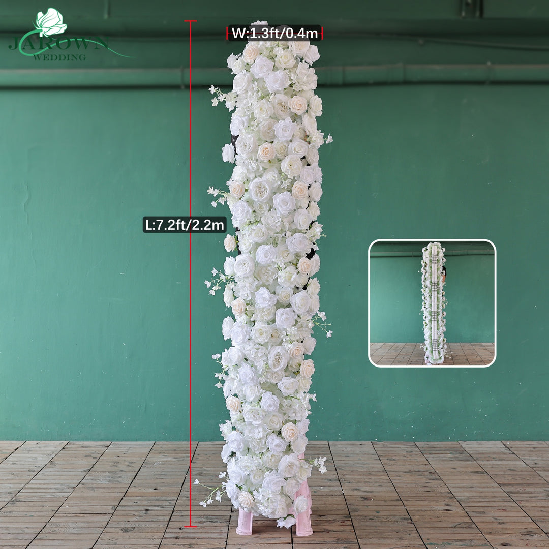 Round Flower Arch in White