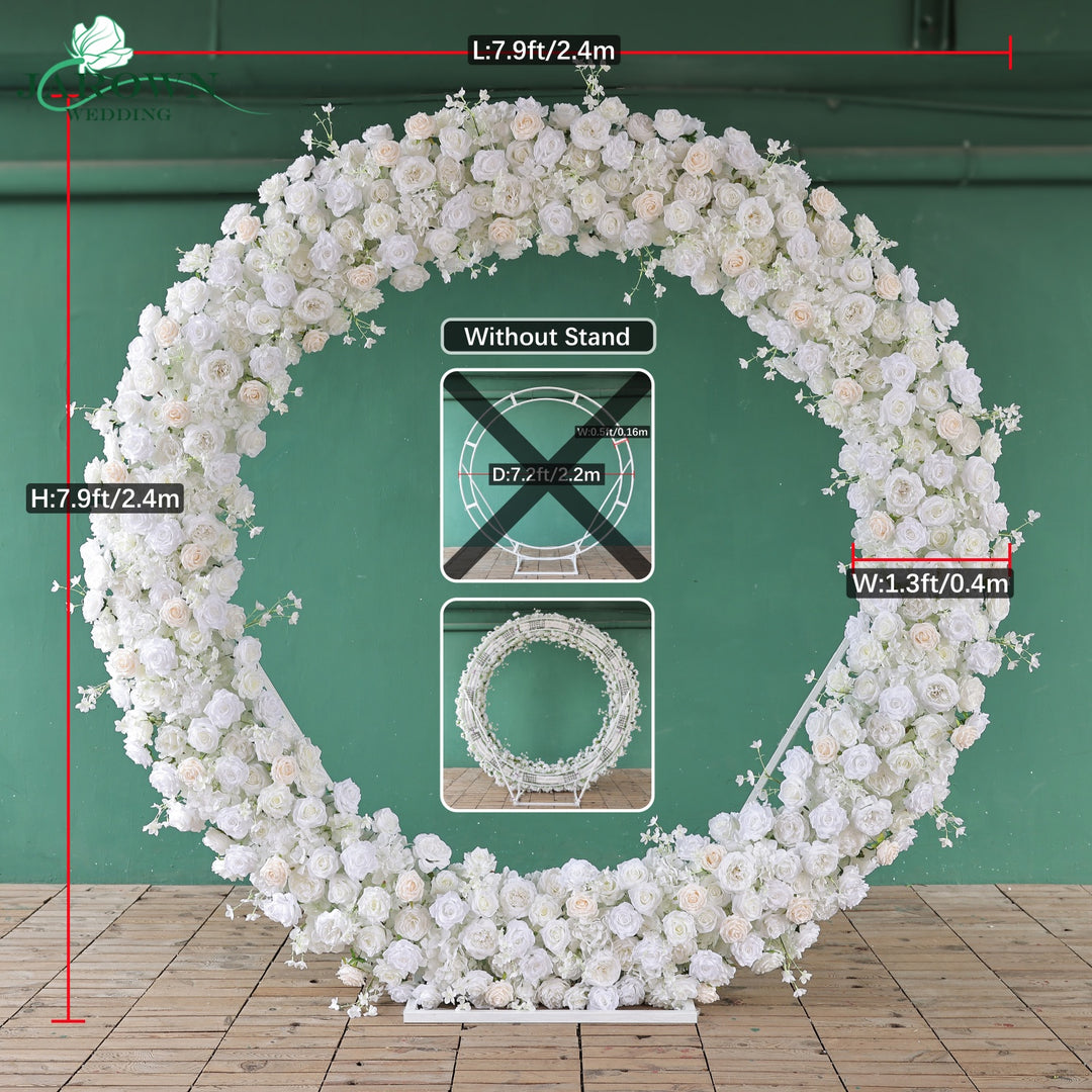 Round Flower Arch in White