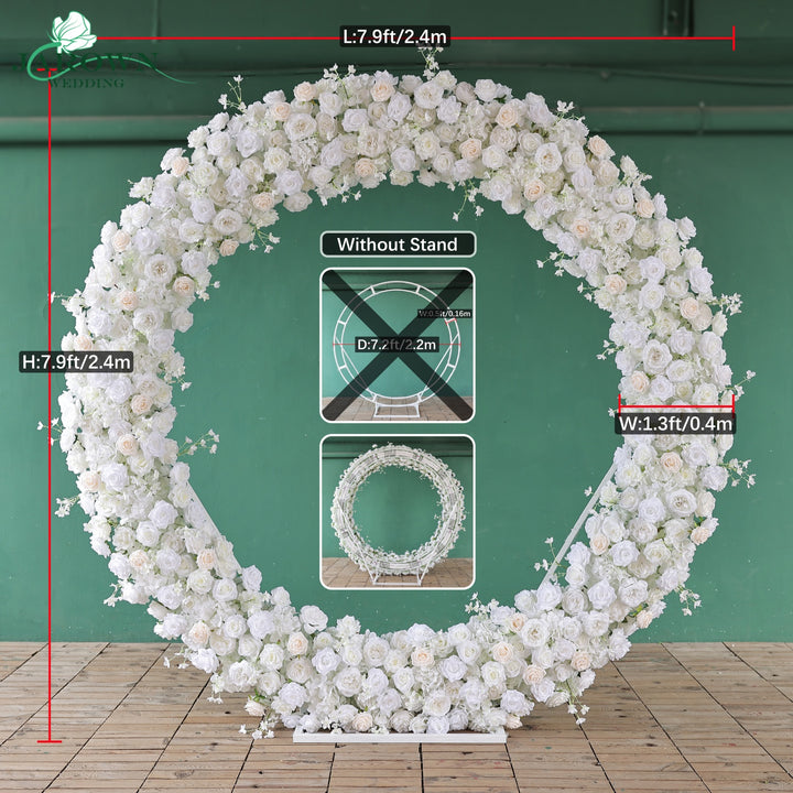 Round Flower Arch in White
