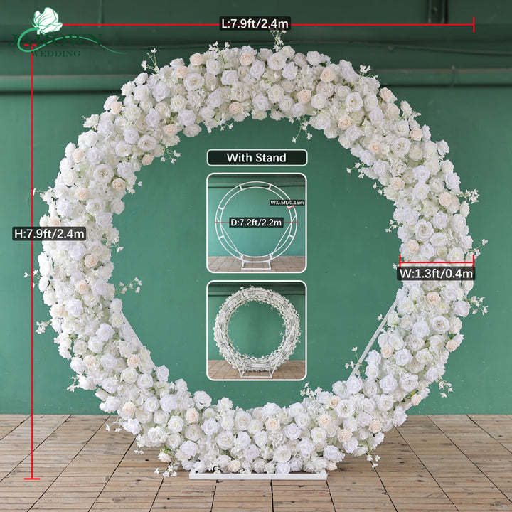 Round Flower Arch in White