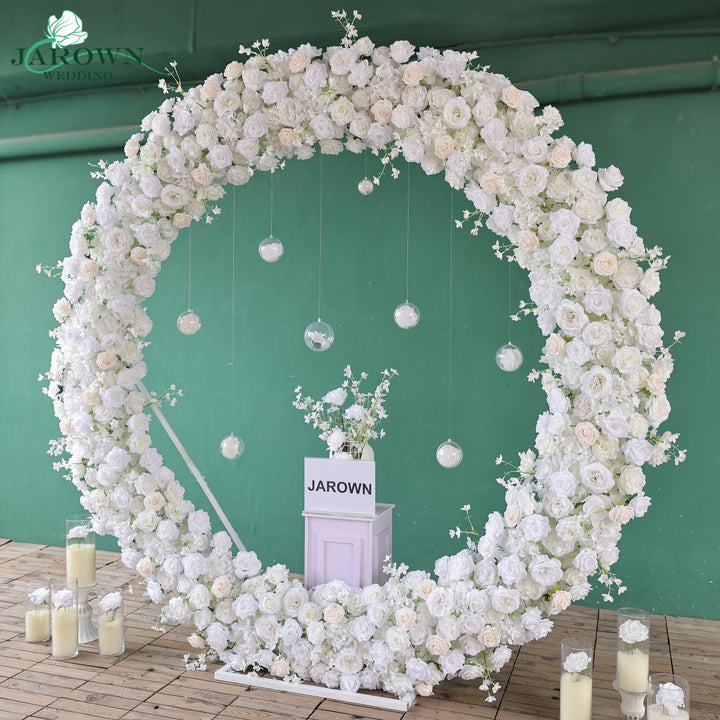 Round Flower Arch in White
