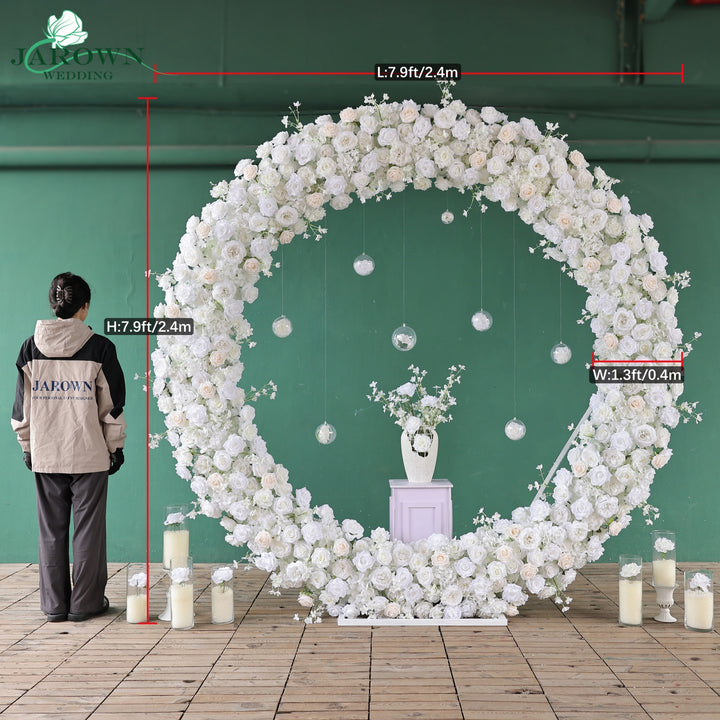 Round Flower Arch in White