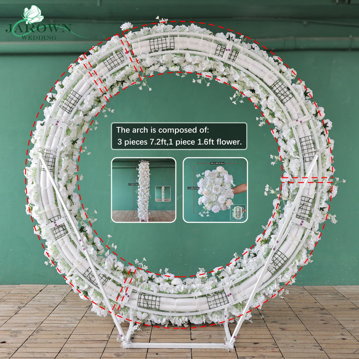 Round Flower Arch in White