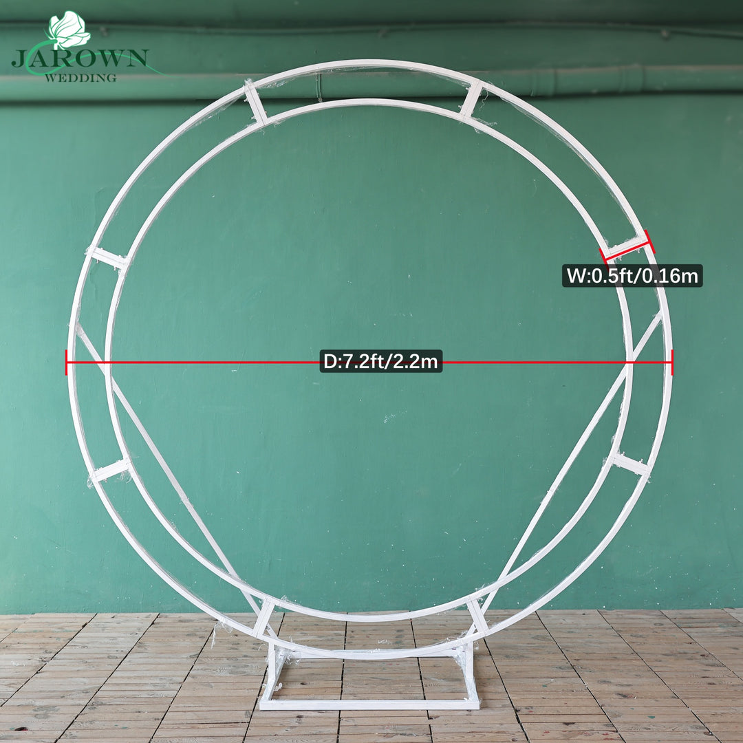 Round Flower Arch in White