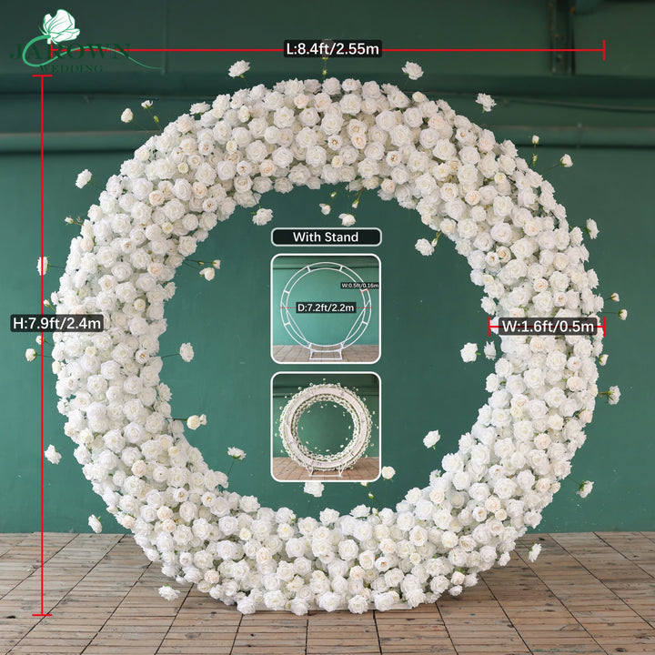 Round Flower Arch in White