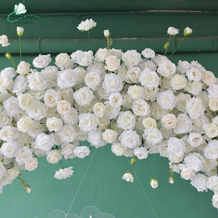 Round Flower Arch in White
