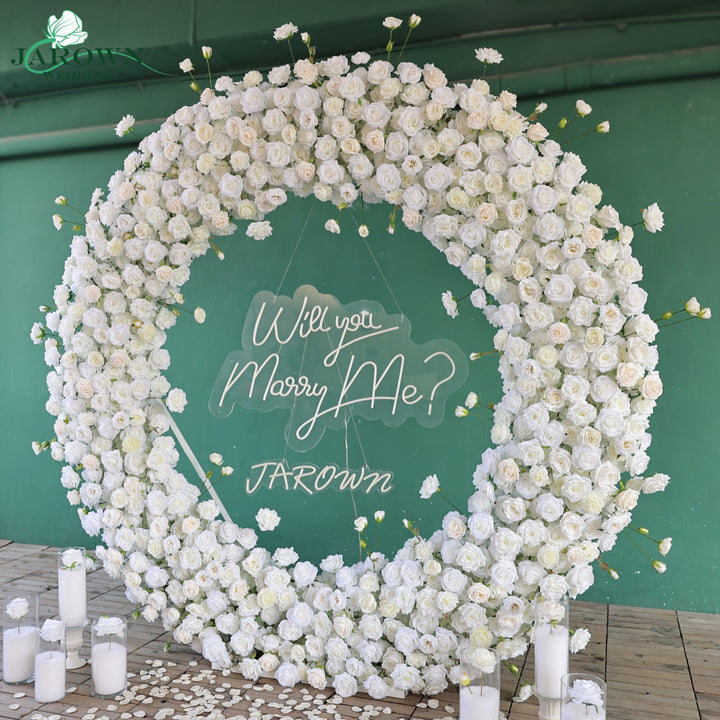 Round Flower Arch in White