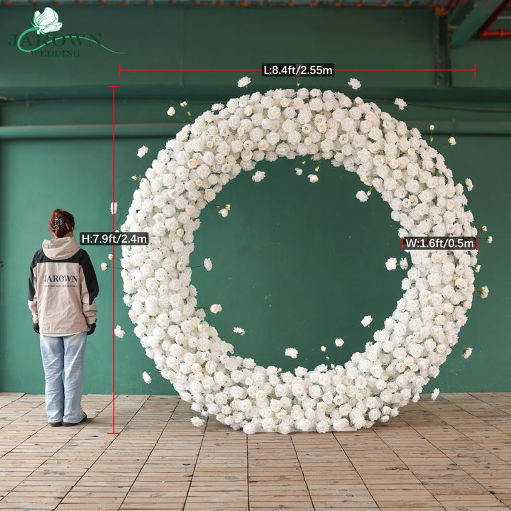Round Flower Arch in White
