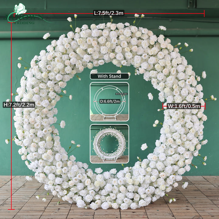 Round Flower Arch in White