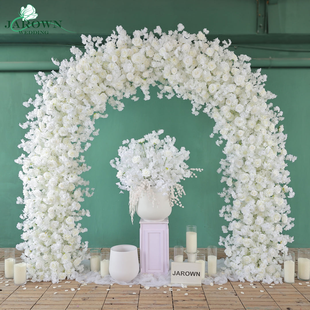 Round Flower Arch in White