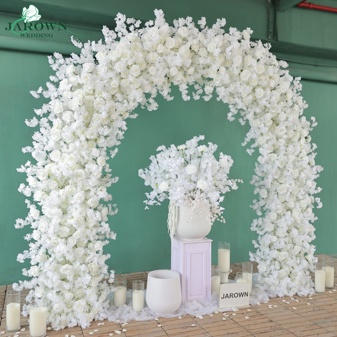 Round Flower Arch in White
