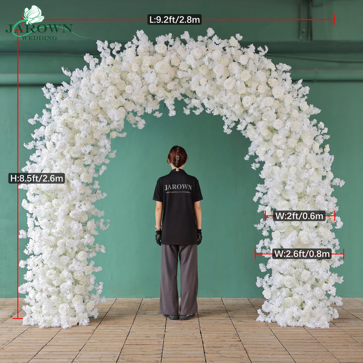 Round Flower Arch in White