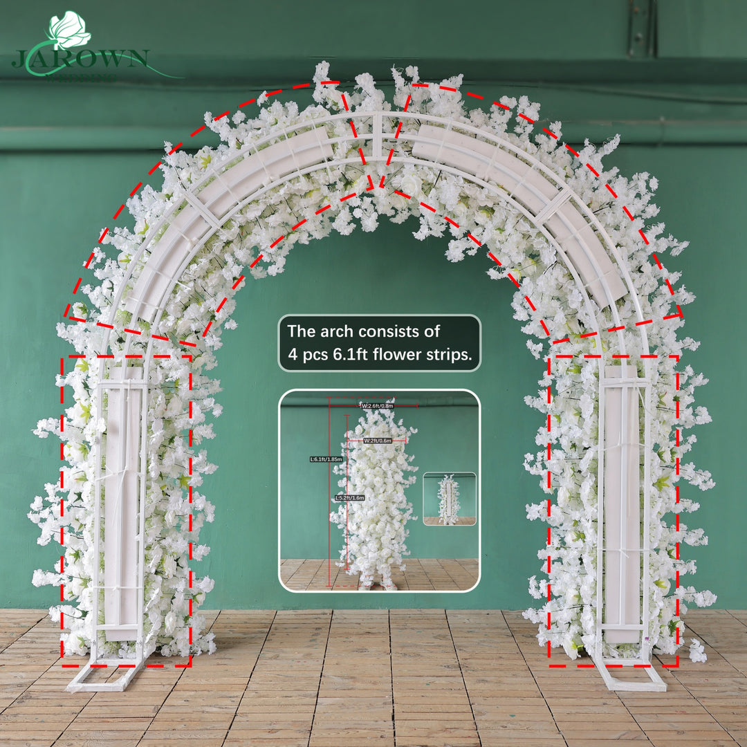 Round Flower Arch in White