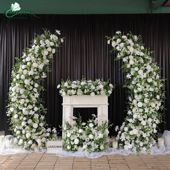 Runner & Aisle & Open-Ended Flower Arch in Green/White