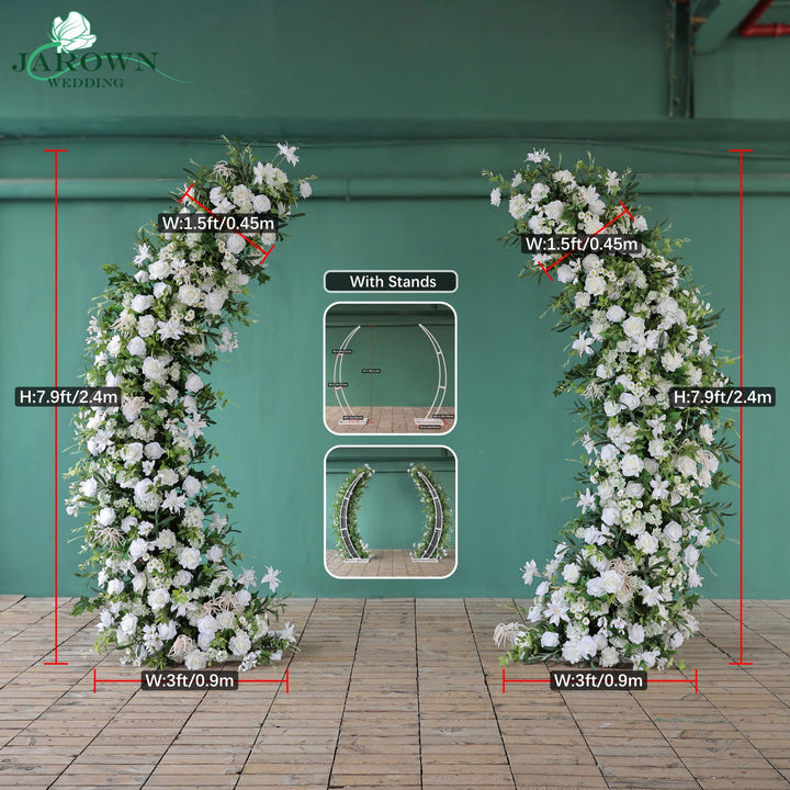 Runner & Aisle & Open-Ended Flower Arch in Green/White
