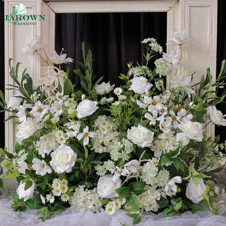 Runner & Aisle & Open-Ended Flower Arch in Green/White