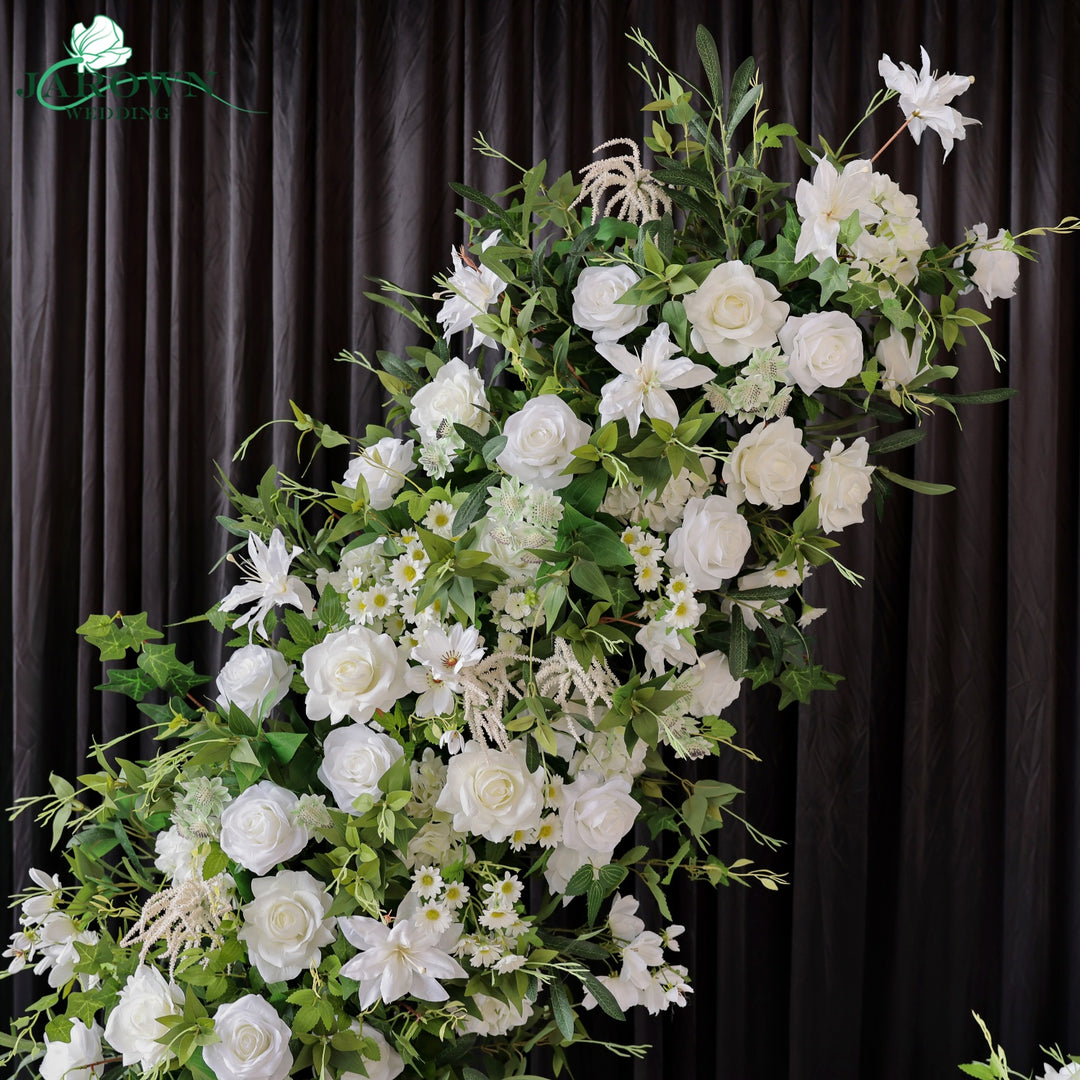 Runner & Aisle & Open-Ended Flower Arch in Green/White