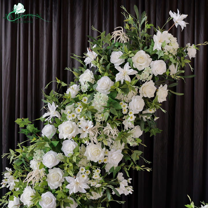 Runner & Aisle & Open-Ended Flower Arch in Green/White