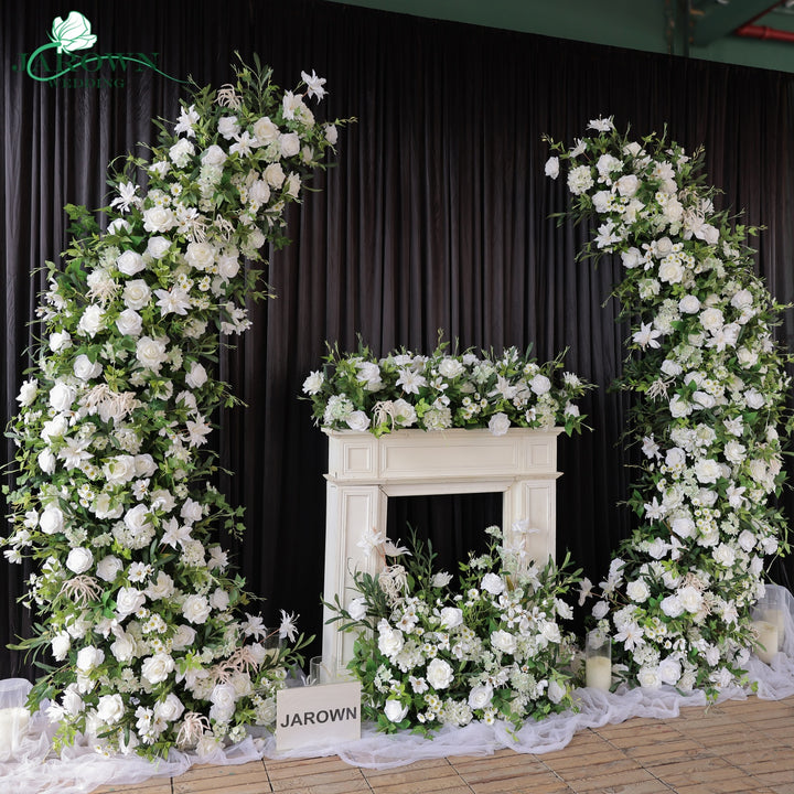Runner & Aisle & Open-Ended Flower Arch in Green/White