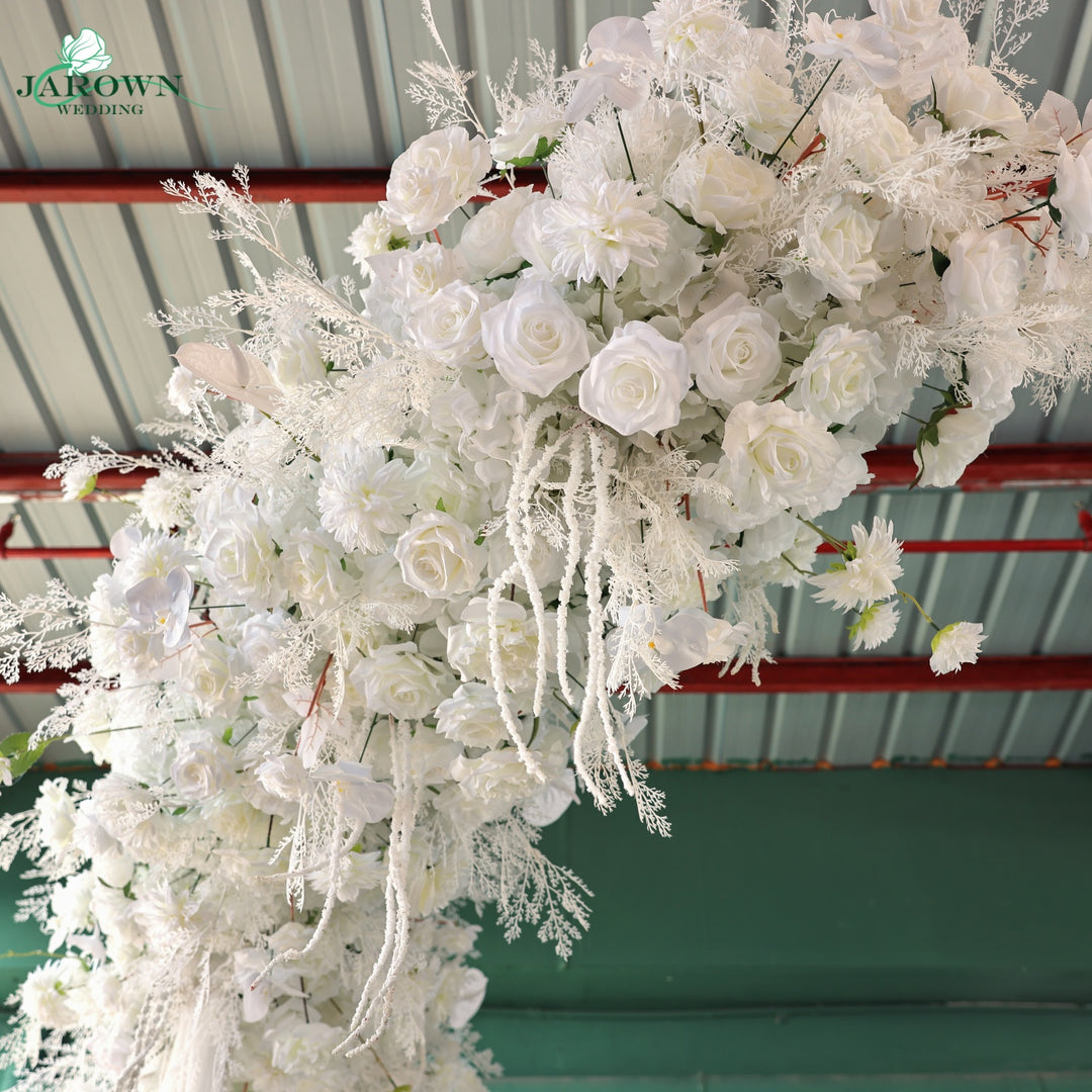Runner & Unusual-Shaped Flower Arch in White