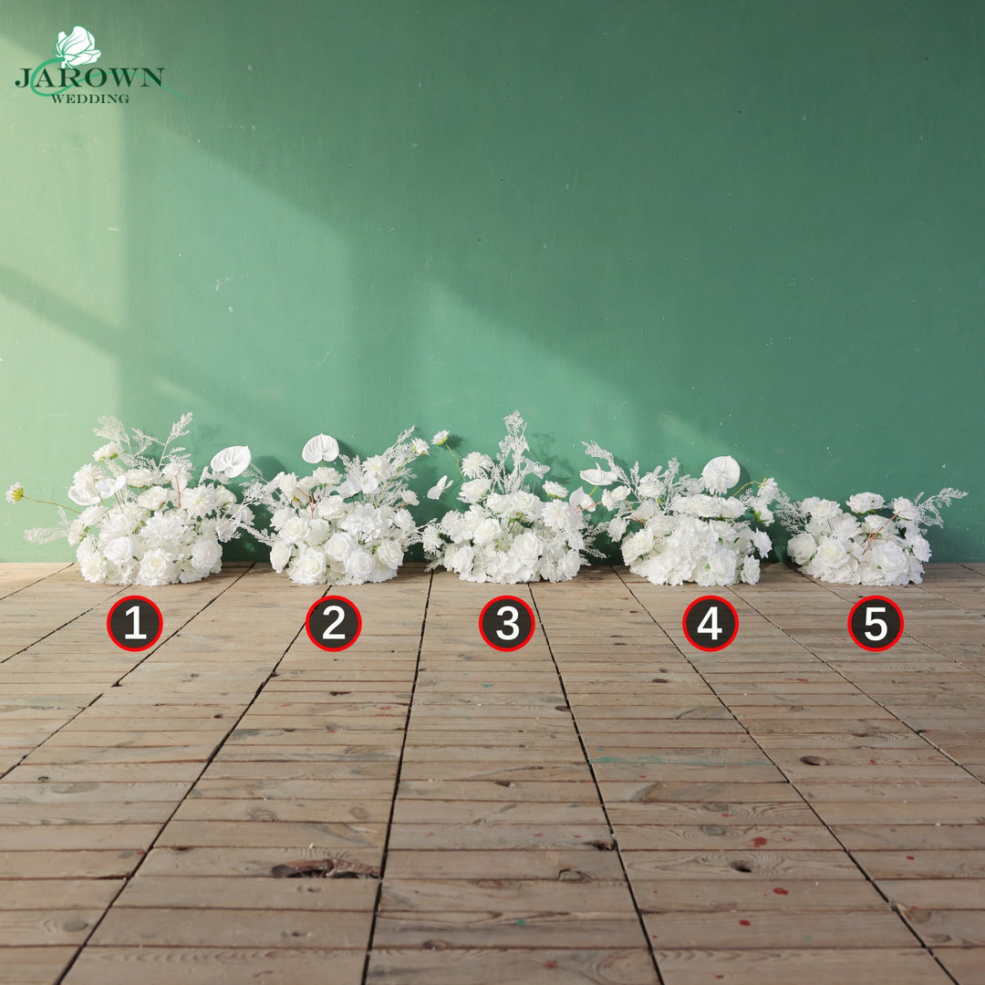 Runner & Unusual-Shaped Flower Arch in White