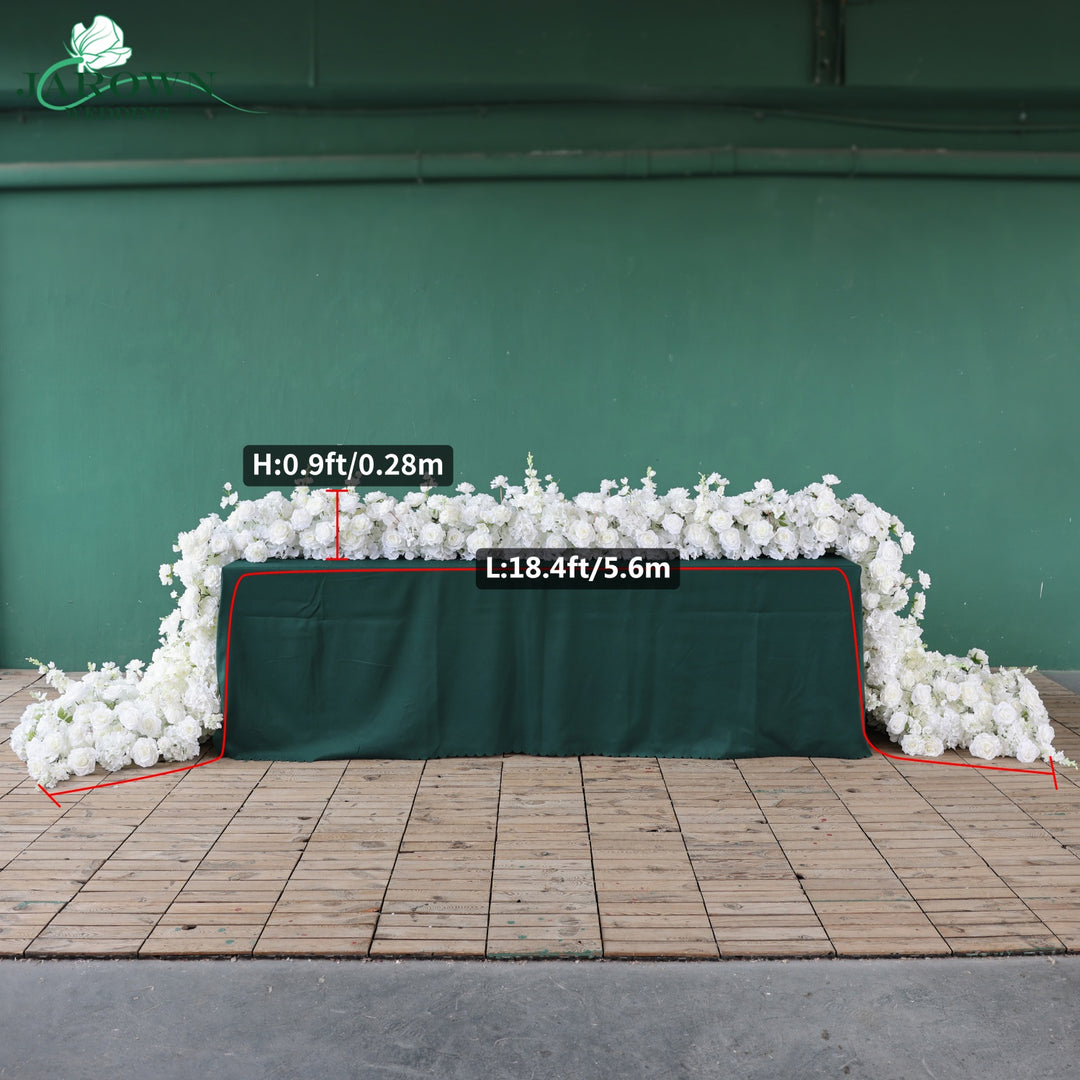 Centerpiece & Runner & Aisle in White