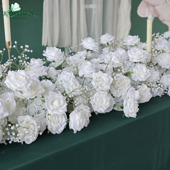 Centerpiece& Candelabra & Runner & Aisle in White