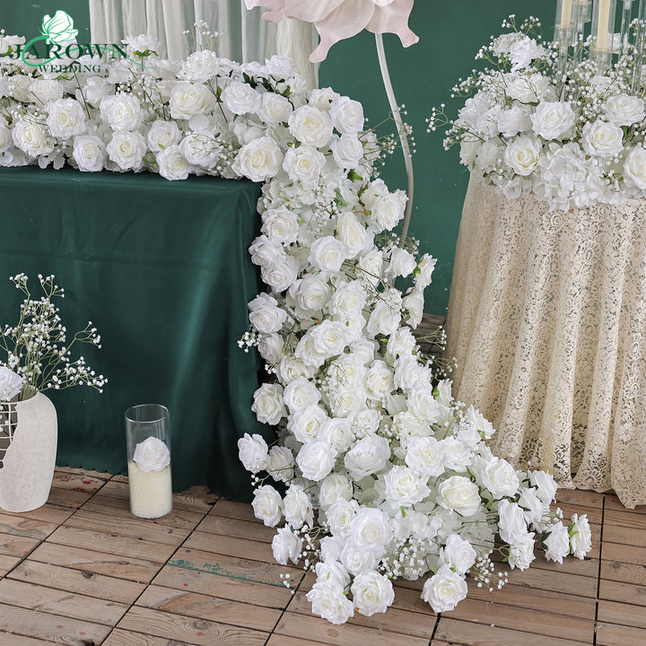 Centerpiece& Candelabra & Runner & Aisle in White
