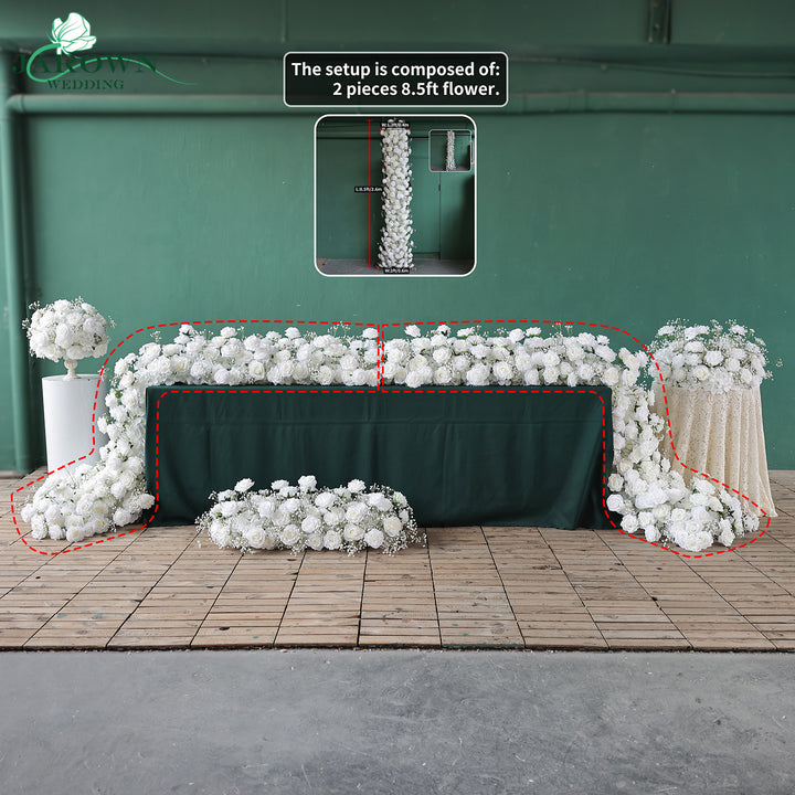 Centerpiece& Candelabra & Runner & Aisle in White