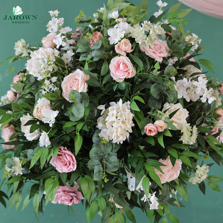 Sign & Centerpiece & Backdrop Flower in Green/White/Pink