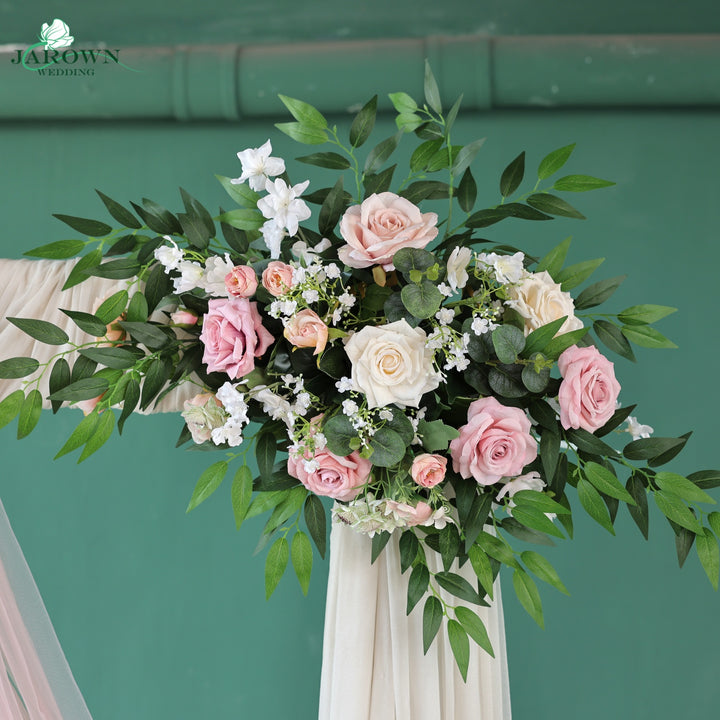 Sign & Centerpiece & Backdrop Flower in Green/White/Pink