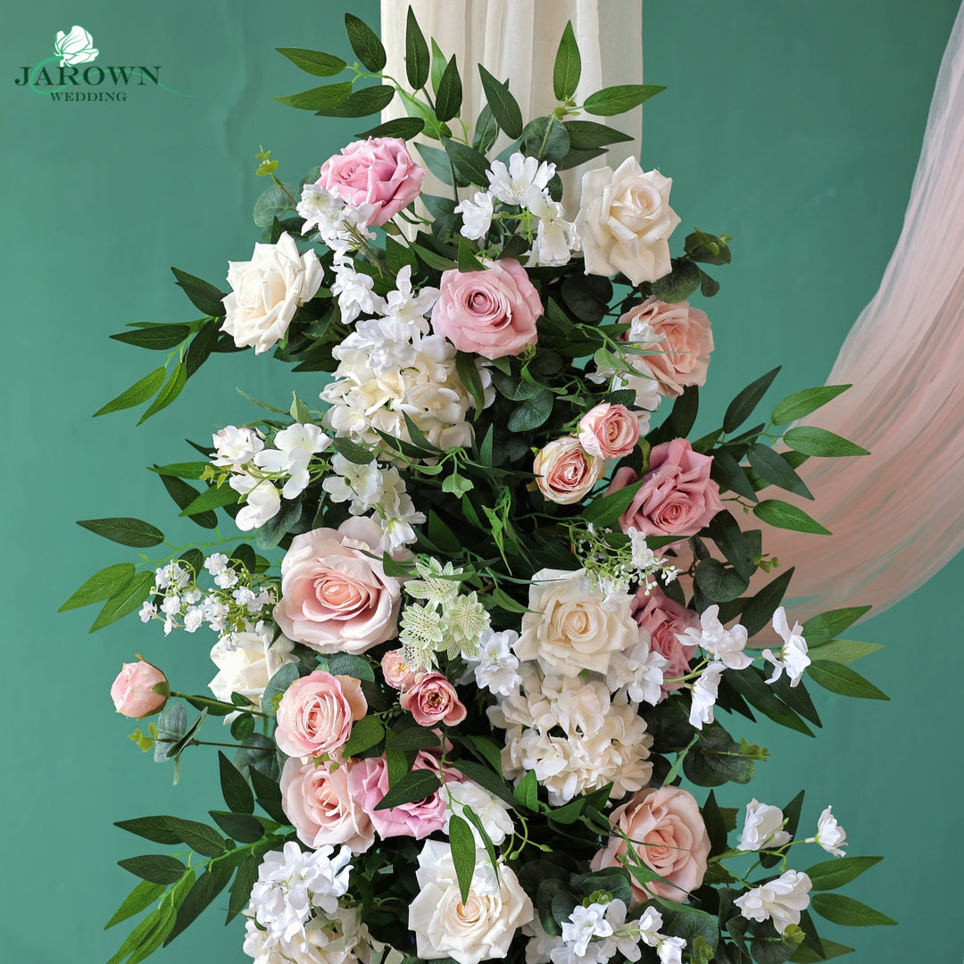 Sign & Centerpiece & Backdrop Flower in Green/White/Pink