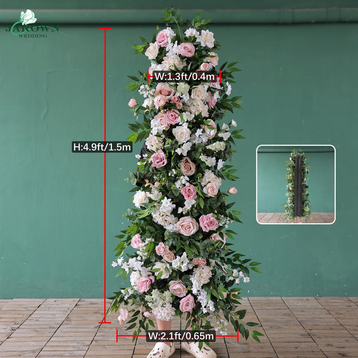Sign & Centerpiece & Backdrop Flower in Green/White/Pink