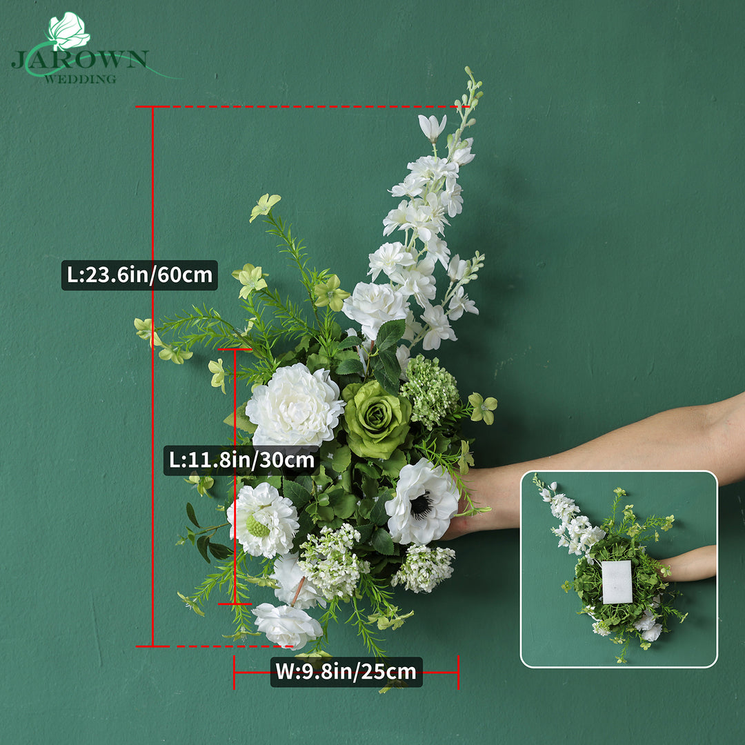 Sign & Centerpiece & Backdrop Flower in White/Green