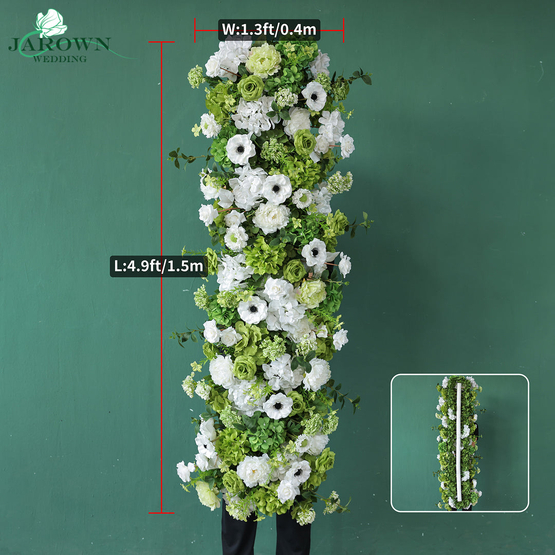 Sign & Centerpiece & Backdrop Flower in White/Green