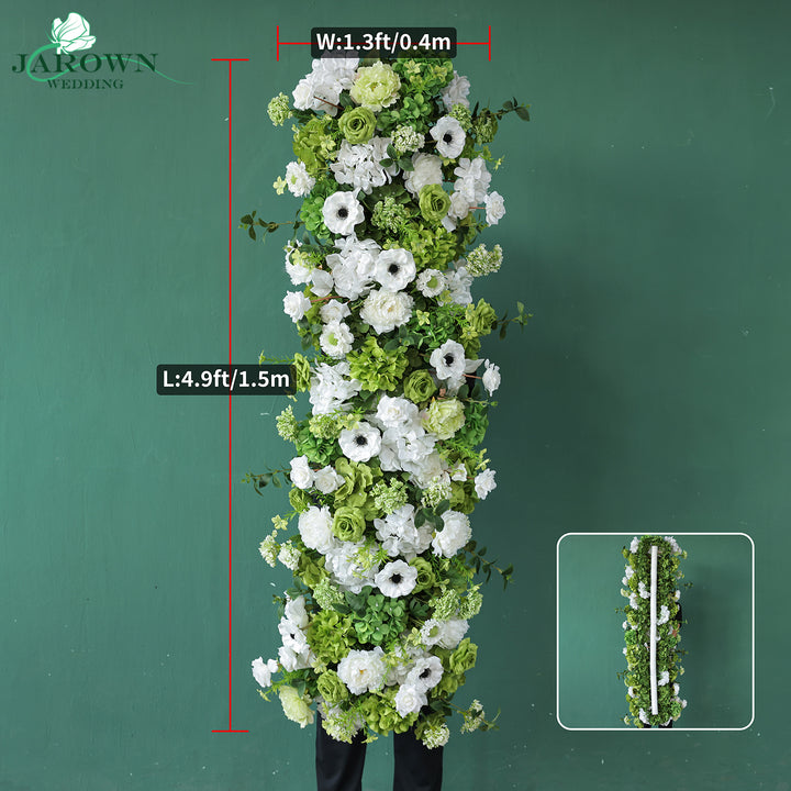 Sign & Centerpiece & Backdrop Flower in White/Green