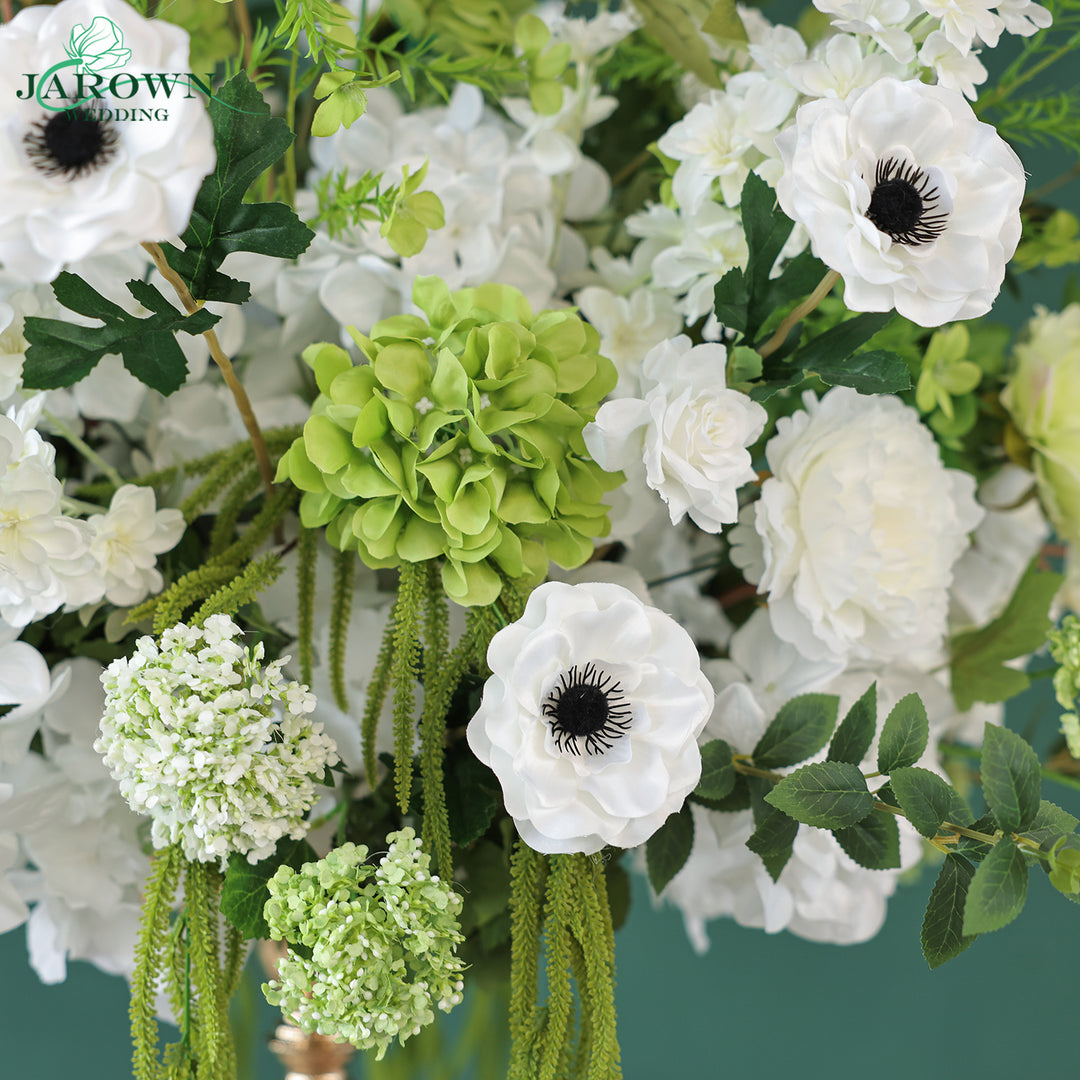 Sign & Centerpiece & Backdrop Flower in White/Green