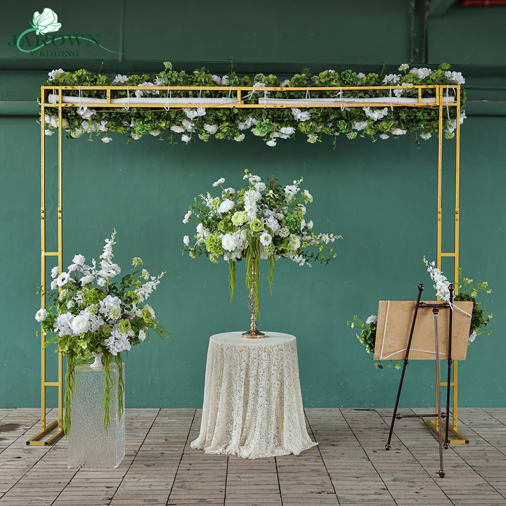 Sign & Centerpiece & Backdrop Flower in White/Green
