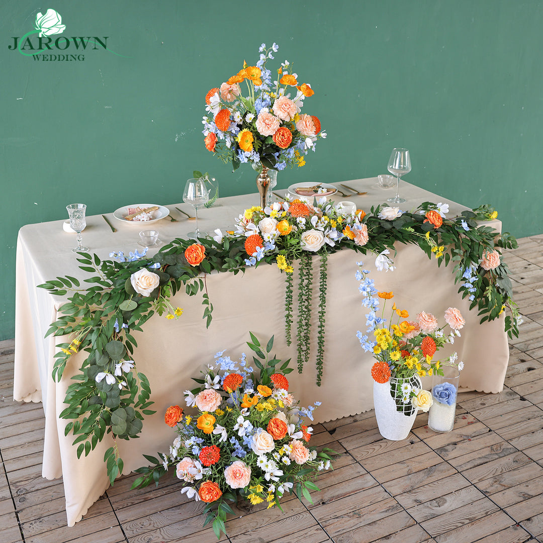 Sign & Garland & Centerpiece & Aisle & Backdrop Flowers in Colorful