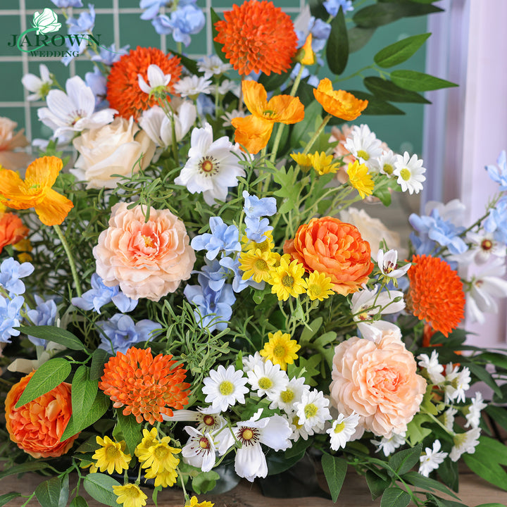 Sign & Garland & Centerpiece & Aisle & Backdrop Flowers in Colorful
