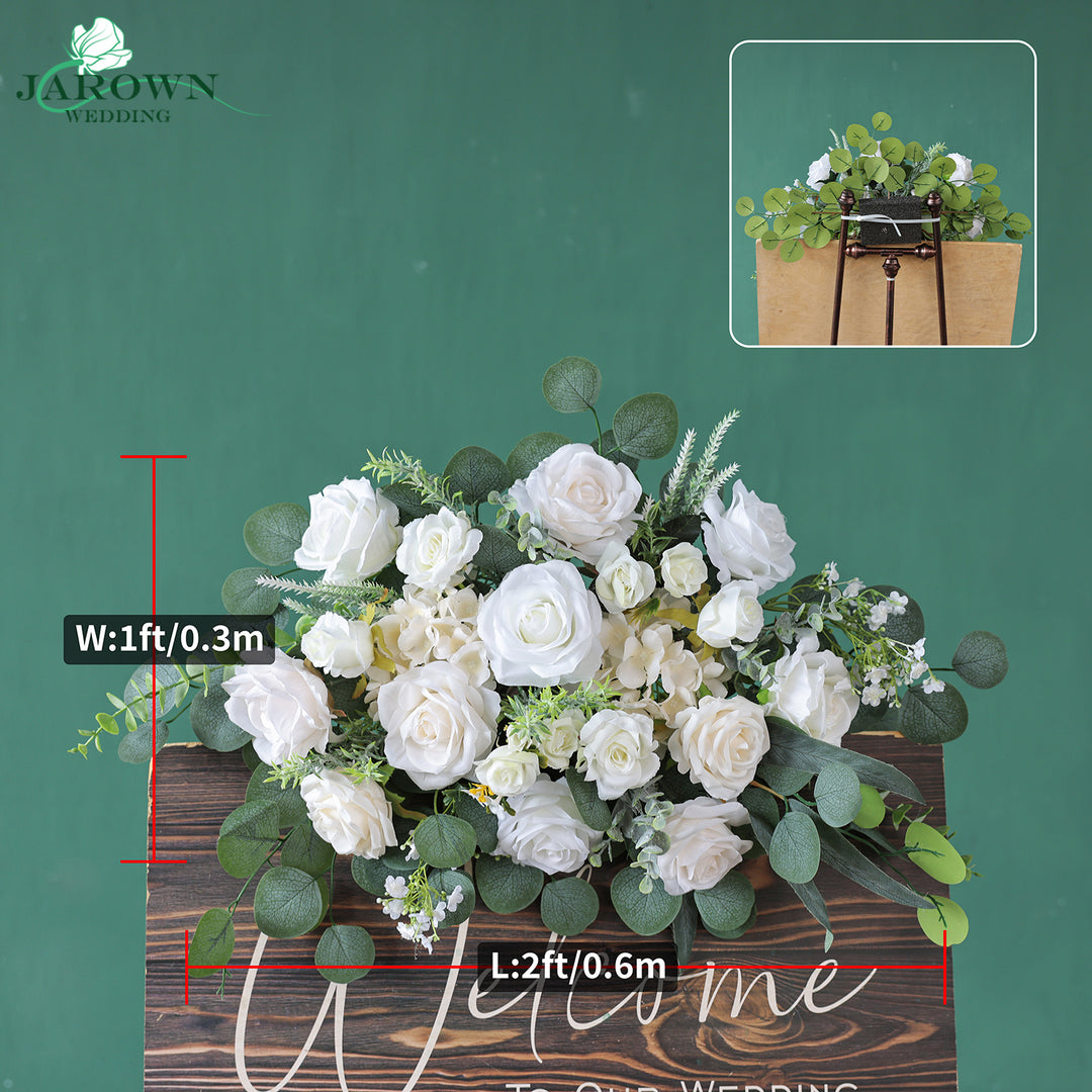Sign & Runner & Aisle & Backdrop Flower in Green/White