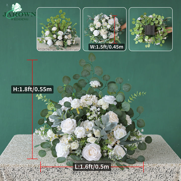 Sign & Runner & Aisle & Backdrop Flower in Green/White