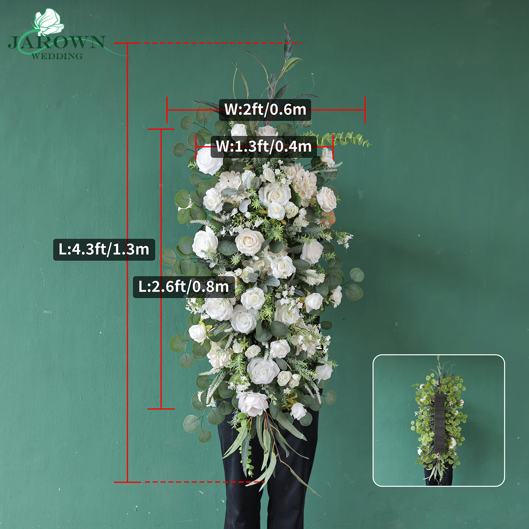 Sign & Runner & Aisle & Backdrop Flower in Green/White