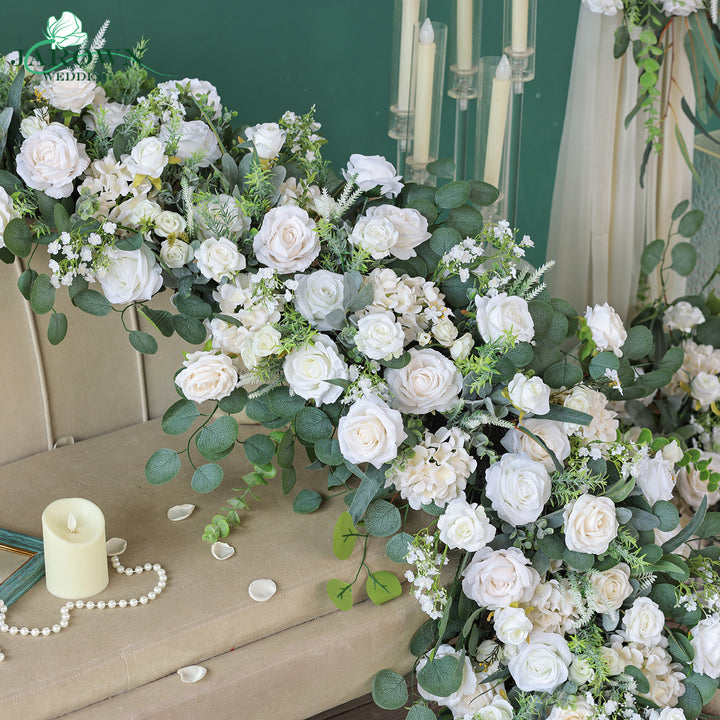 Sign & Runner & Aisle & Backdrop Flower in Green/White