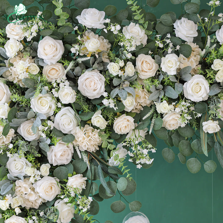 Sign & Runner & Aisle & Backdrop Flower in Green/White