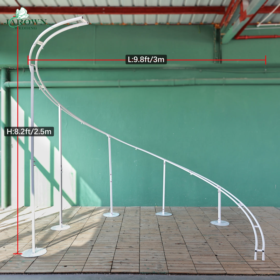 Unusual-Shaped Flower Arch in Red