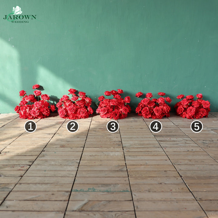 Unusual-Shaped Flower Arch in Red